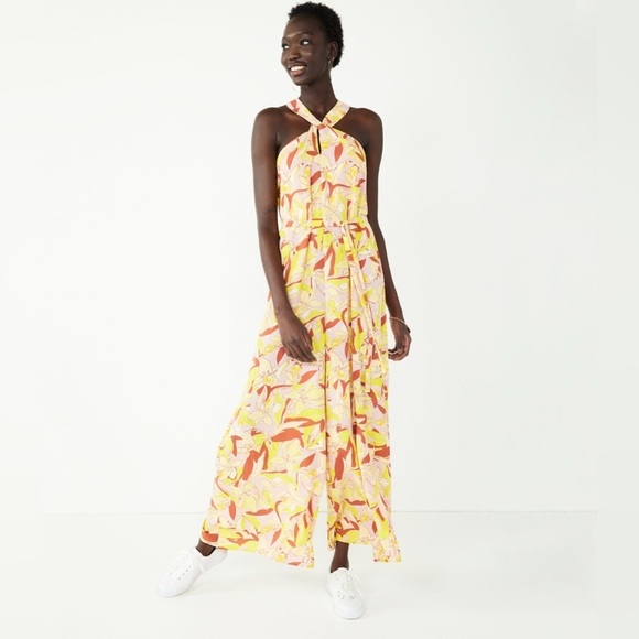 Nine West Crisscross Neck Wide Leg Jumpsuit - Picture 1 of 13
